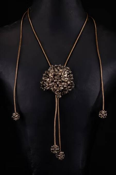 COLLAR FLOR MARINA Y CUERO